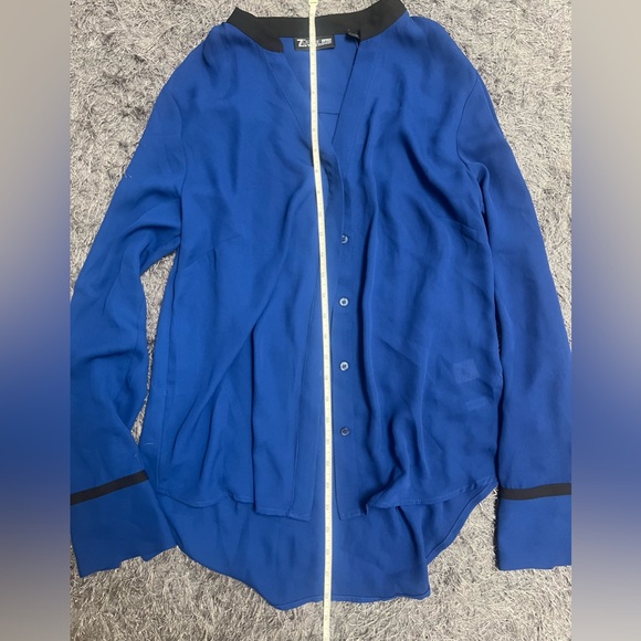 NWT Royal Blue & Black Long Sleeve Blouse! - Picture 9 of 16